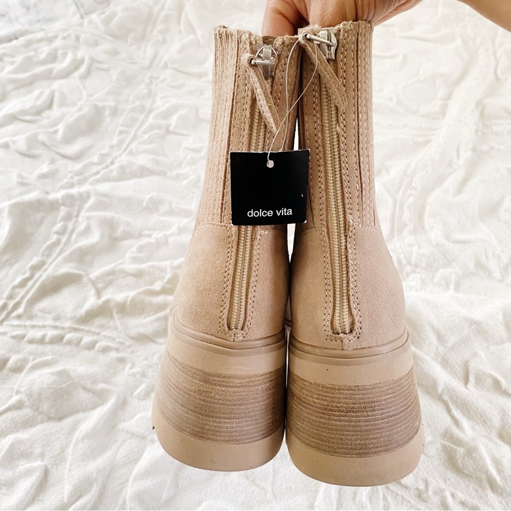 Dolce Vita Beige Suede Ankle Boots - Picture 9 of 10